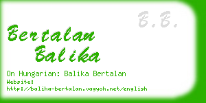 bertalan balika business card